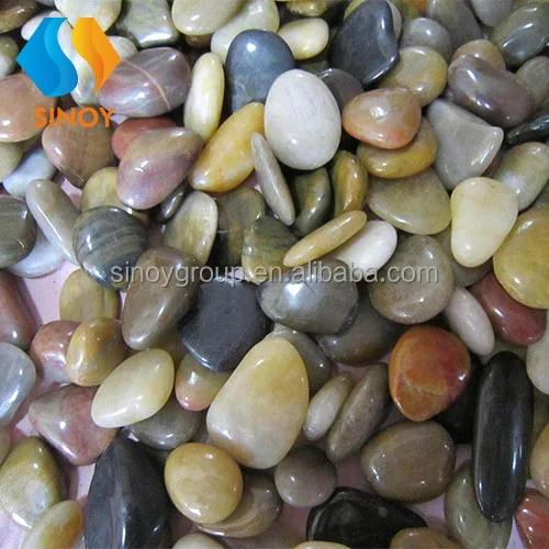 
Colored polished natural mixed river pebble stone 