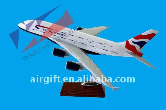 Модель самолета A380 из полимерного материала с индивидуальным логотипом