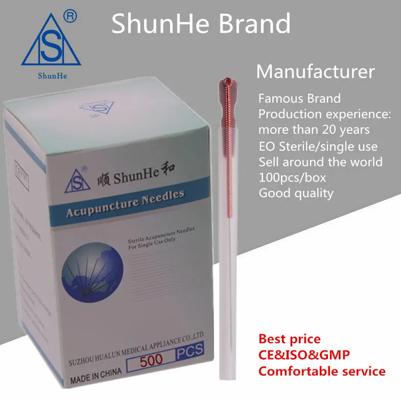 high quality copper sterile handle acupuncture needles with tube