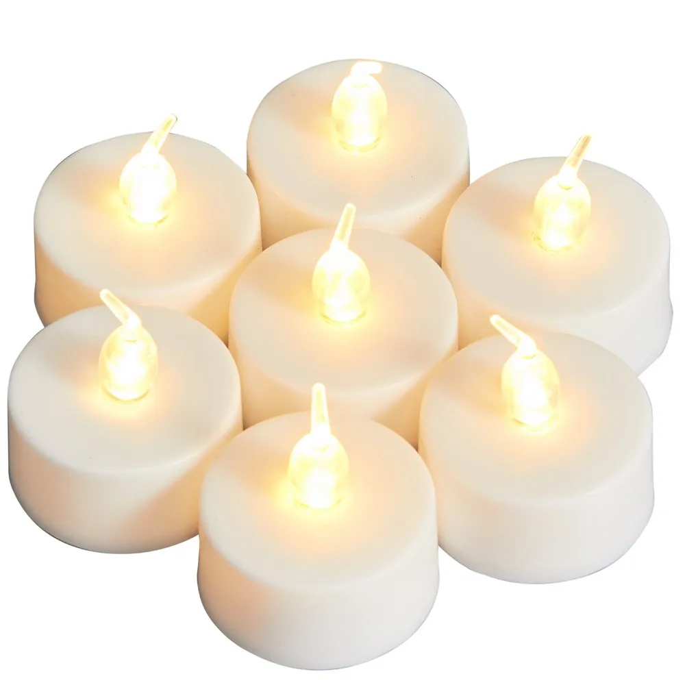 Bright Flameless LED Tea Light Candles, Bright, Flickering, Battery Powered Candles, Pack of 24