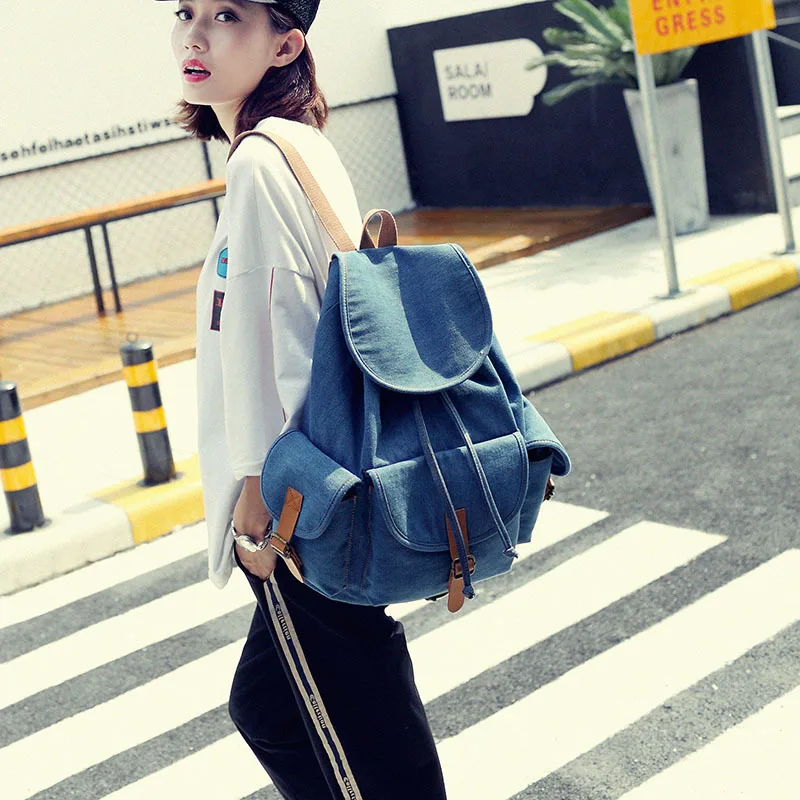  Женская джинсовая сумка-рюкзак