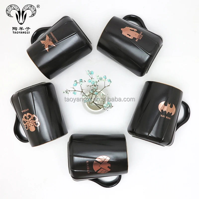 Promotional 12oz Ceramic Mugs with Superhero Logo Printed