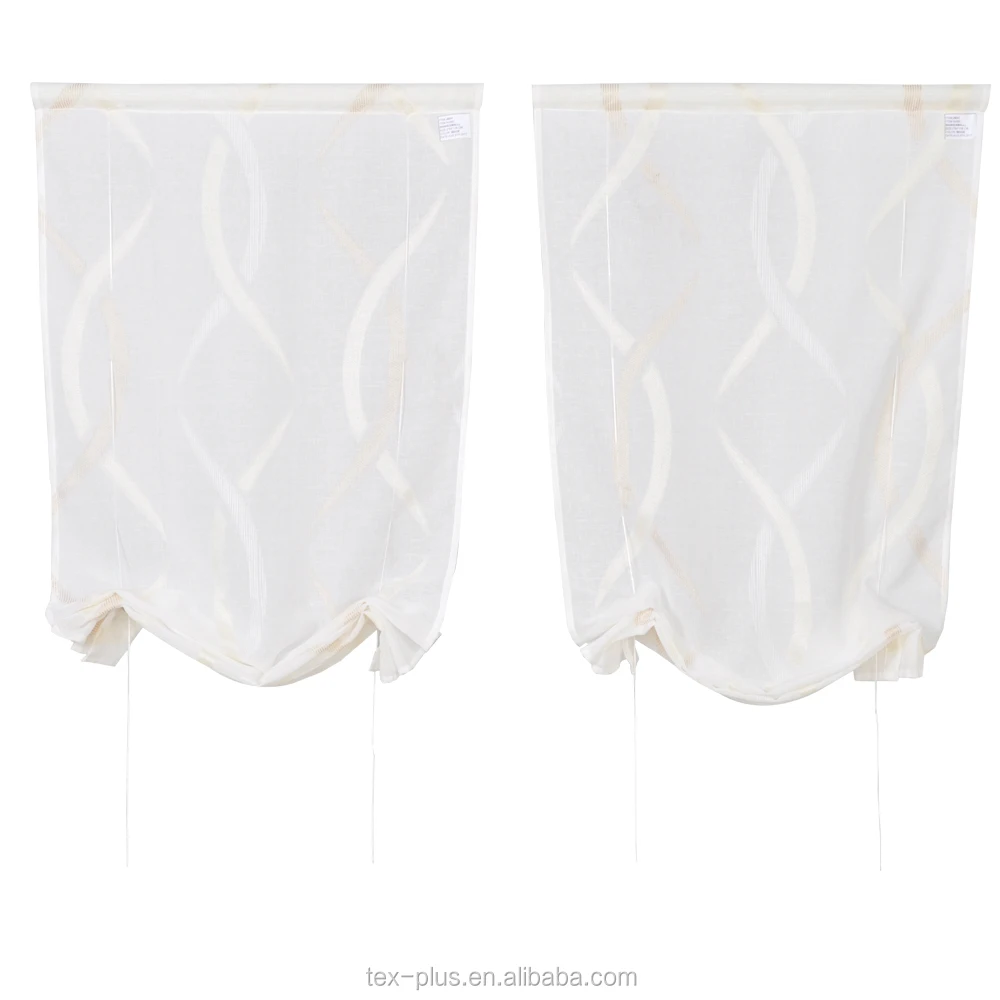 polyester cotton beige jacquard curtains design for small manual window