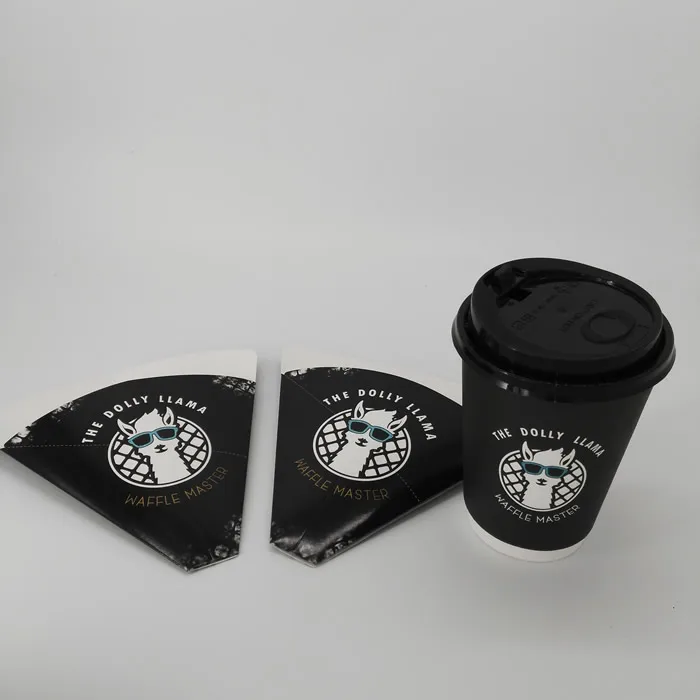 popular printing logo leakproof paper ice cream waffle cone holder bubble waffle cone holder