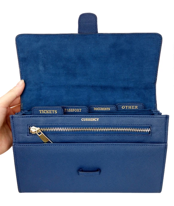 small MOQ genuine leather luggage tag passport holder travel wallet travel set