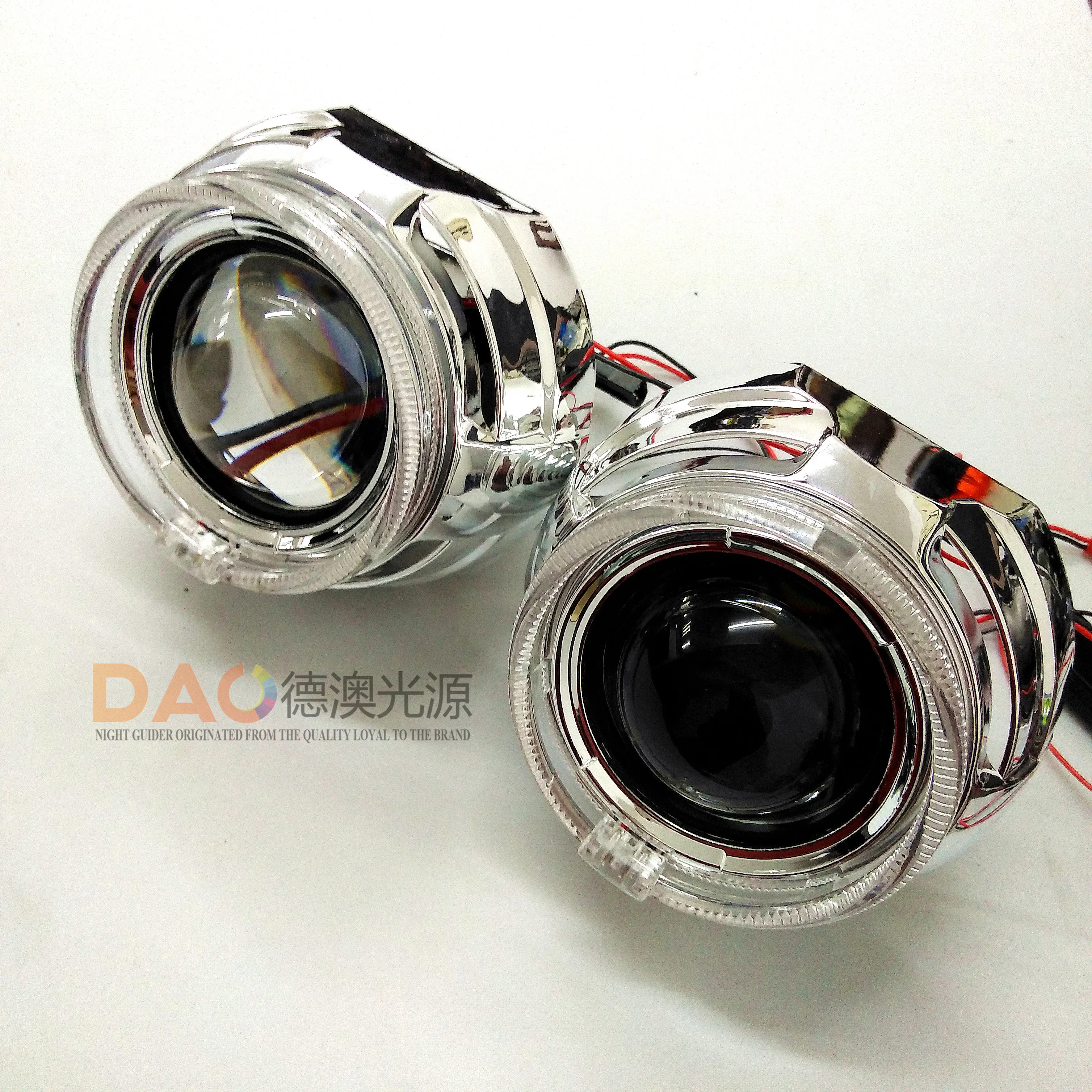 DAO  car led angel eyes  universal h1bulb hi low beam Bi Xenon HID Projector Lens for car  headlight