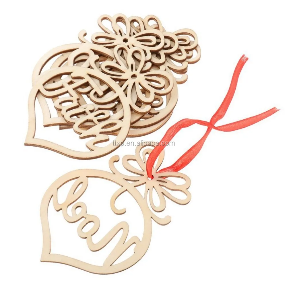 You Love Hope Peace Faith Noel Word Wood Tags Christmas Tree Ornament Party Decoration