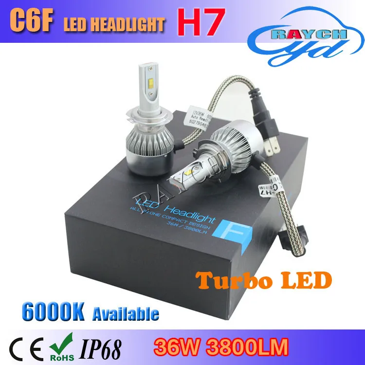 Top seller 3800lm H4 H7 H8 H9 H11 H13 9004 H13/H16 9005 9006 C6F прокат светодиодные лампы фар