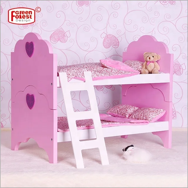 двухъярусные кровать, детская кроватка игрушки Stackable кукольная двухместная кровать (постельные принадлежности не включены)