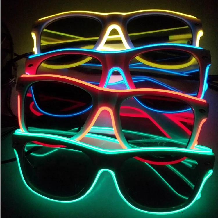 New double color rave light up El wire glasses flashing led sunglasses costumes for Bar, Party, Christmas
