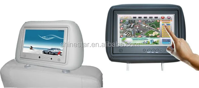 IR body sensor 9 inch TFT LCD car cab taxi headrest 4G wireless network advertising touchscreen monitor with APK software