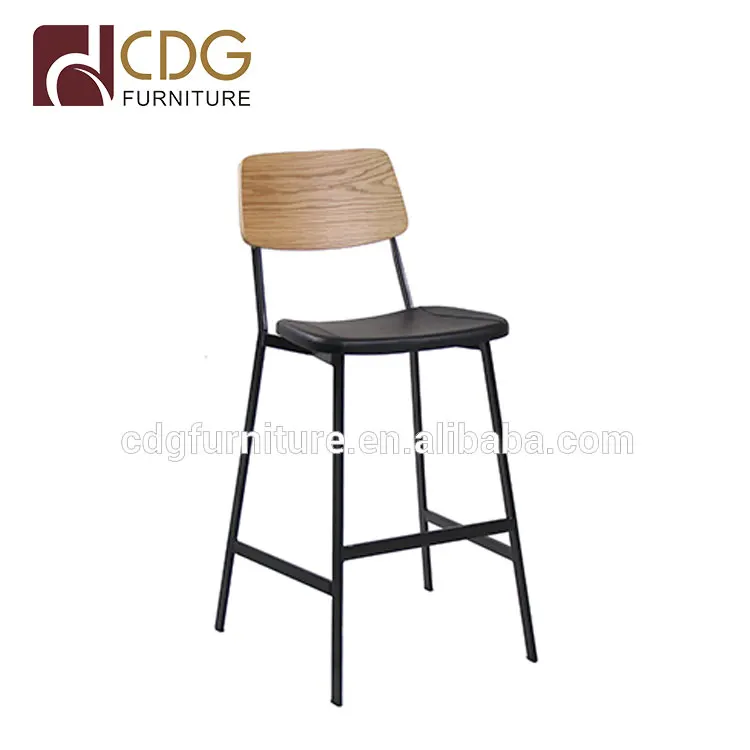 Antique Metal Industrial Bar Stools Copine Sean Dix Wood Bar Chair hotel high back chair