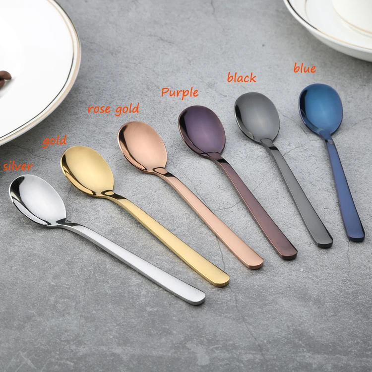 Индивидуальный дизайн, мини чайная ложка, лазерный логотип для чайного десерта, круглая ложка из нержавеющей стали