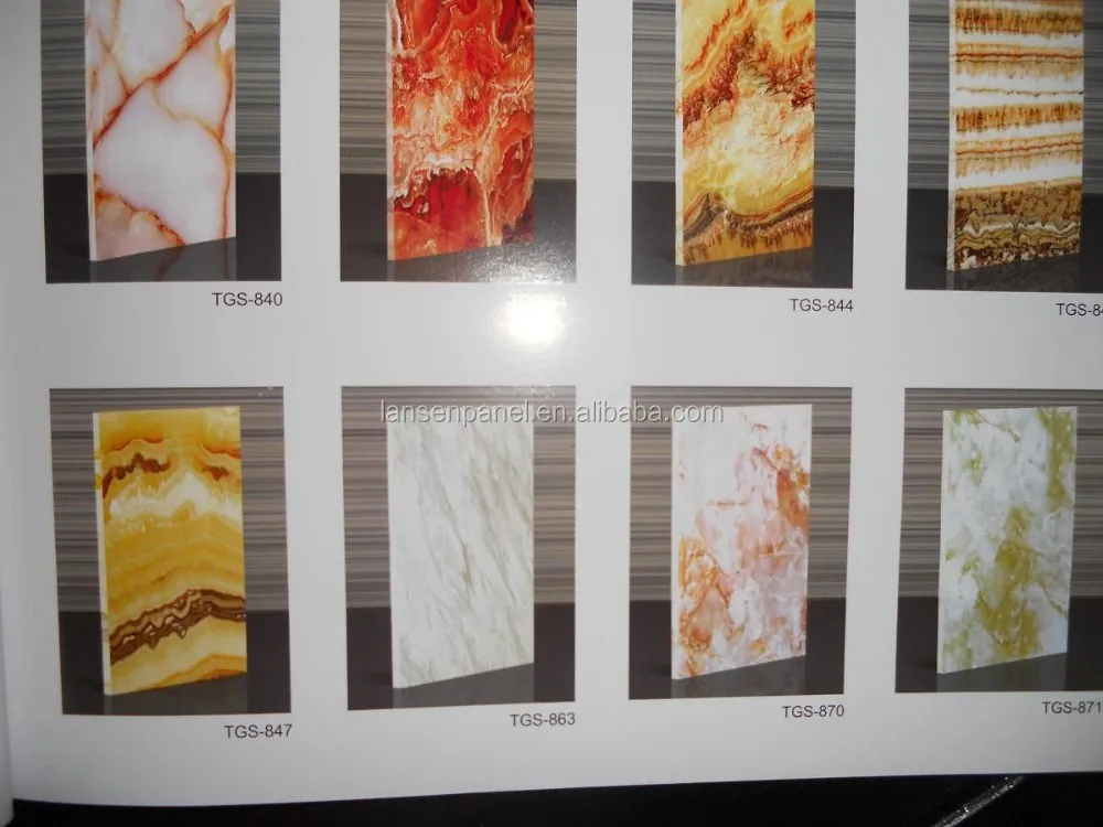 high glossy  interior wall kitchen cabinet pvc marble sheet