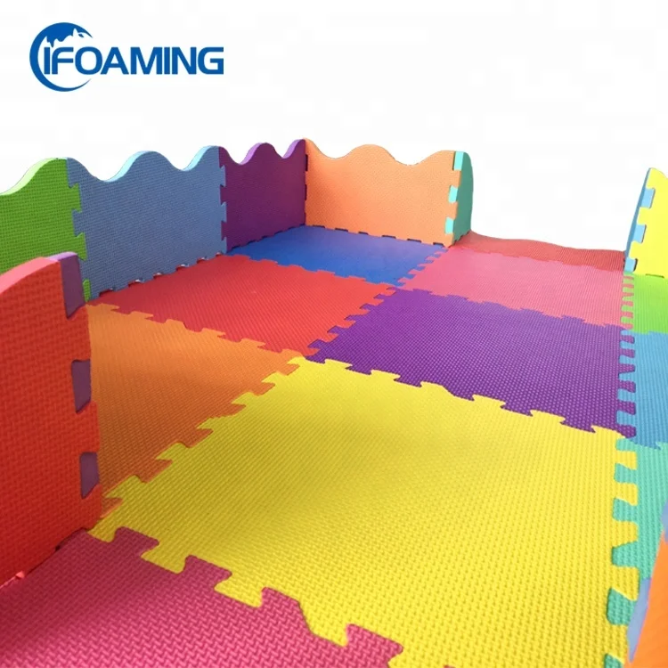 Non Toxic Safe Multi-color Fence EVA Foam Baby Play Puzzle Mat play mats