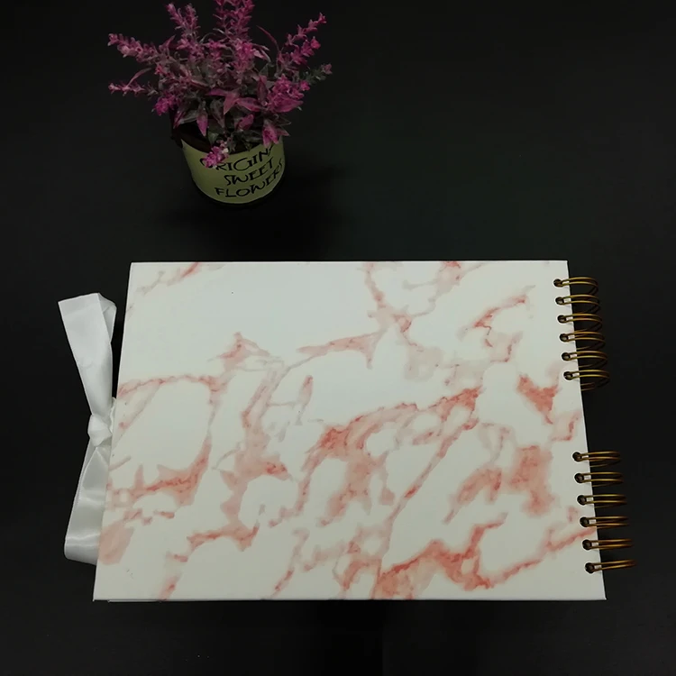 Marble Print PU Leather Spiral Binding DIY Recordable Photo Album For Baby