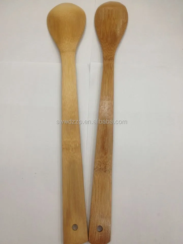 Eco-friendly long handle bulk 13 inch 14 inch bamboo spoons bamboo cooking spoon  for sale