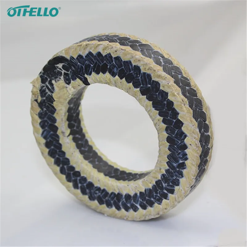 PTFE Graphite Sealing Cord Packing With Aramid Corner