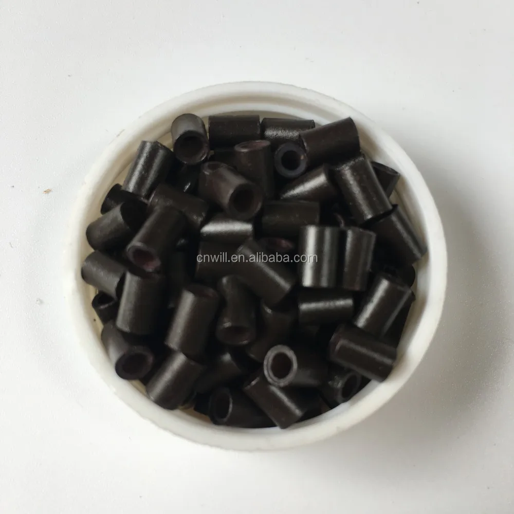 
4.0 3.0 6.0mm Copper Silicone Micro Link 4.0mm hair micro rings beads for loop i tip hair extensions copper silicone tube 5 colo 