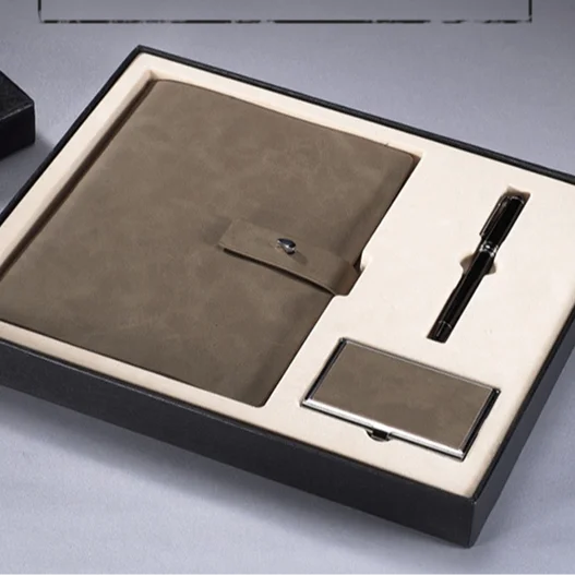 2018 Customized Notebook pen card case PU keychain Gift Set