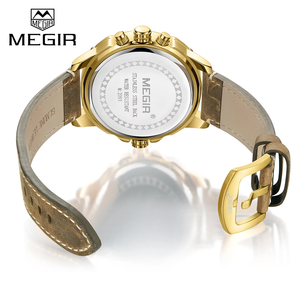Shenzhen Watch Manufacturer Megir Dual Time Zone Waterproof Sports Mens Watches in Wristwatches