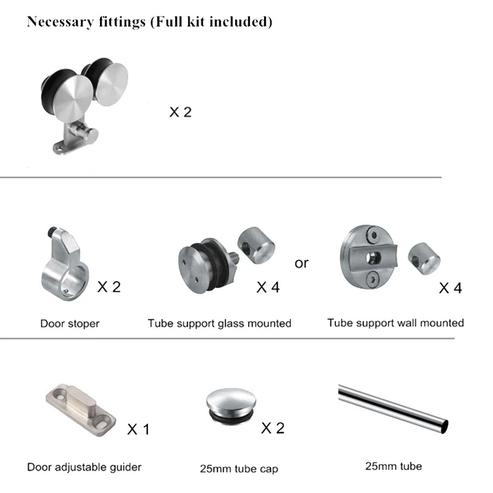 Wholesale Garage Sliding Screen Glass Shower Wood Door Hardware Fittings