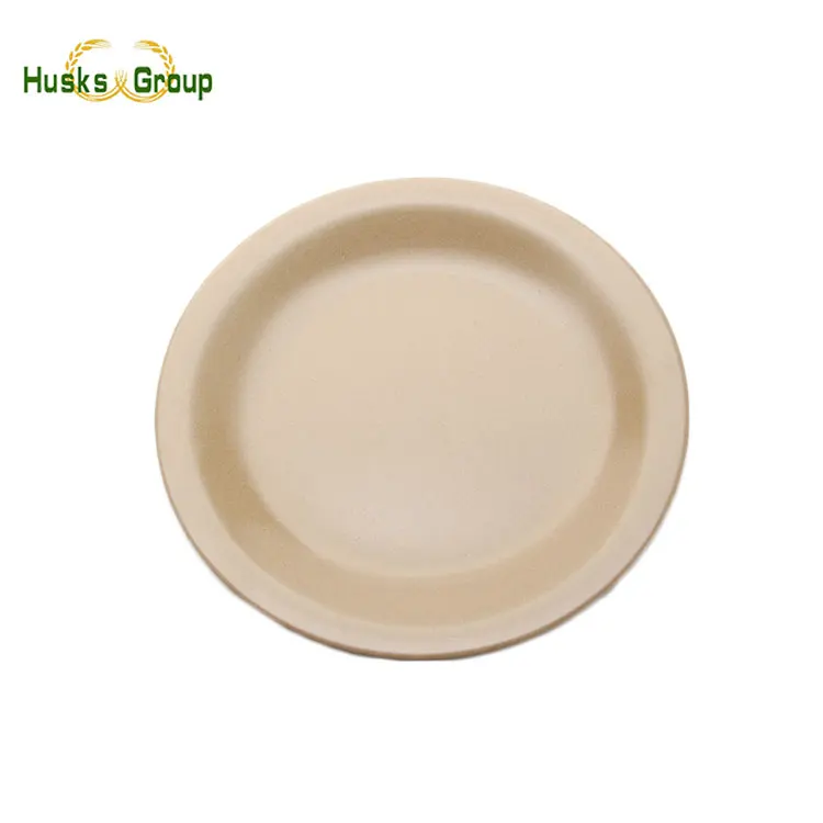 Eco Friendly Rice Husk Fiber Dinner Plates Disposable  fiber Plate