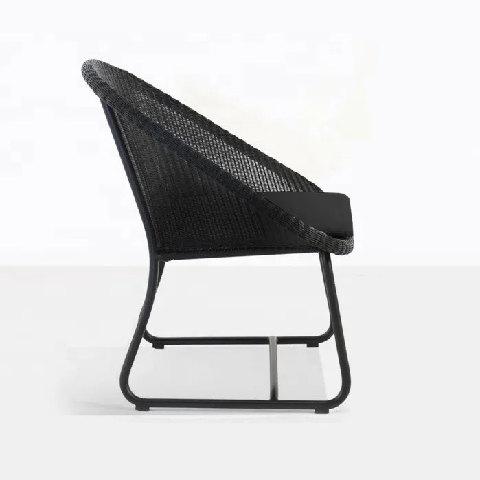 Nice poly rattan outdoor dining chair with metal legs