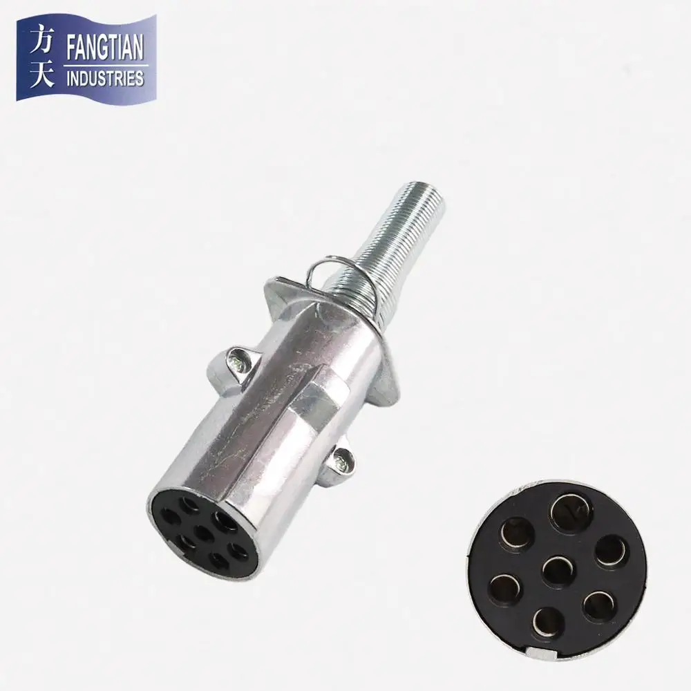 24V N type 7-pin trailer plug with spring cable European standard iso1185