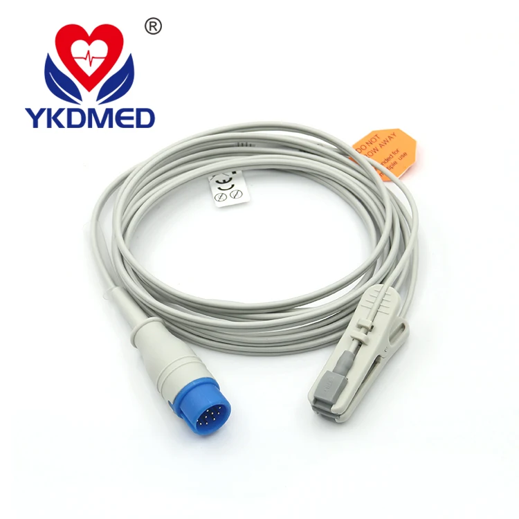 Oxygen Sensor Adult Finger Clip SpO2 Pulse Sensor for PM5000 12Pin 9ft TPU Cable