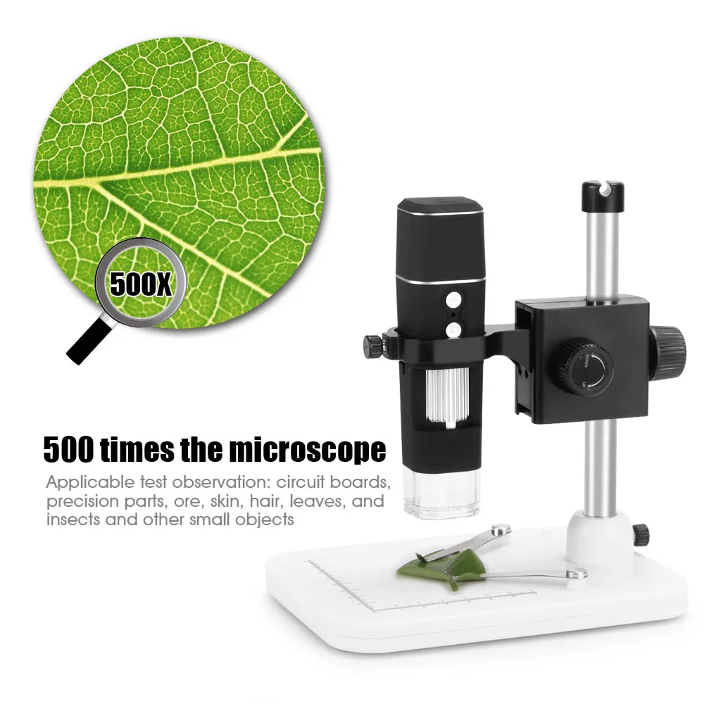 500X Zoom Wifi Digital Microscope HD Wireless Biological Microscope Rechargeable Electronic Magnifier Loupe for iOS / Android