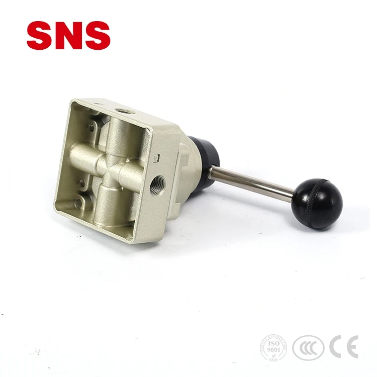 SNS Pneumatic Factory HV Series Hand Lever 4 Ports 3 Position Control Mechanical Valve