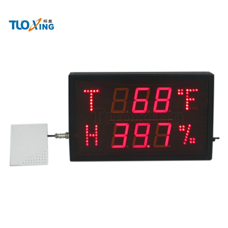 Small led digital temperature humidity display