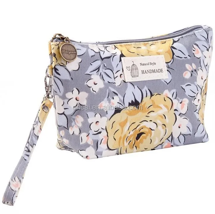 Encai Convenient Zipper Makeup Bag Amazon Hot Selling Floral Pattern Cosmetic Bag