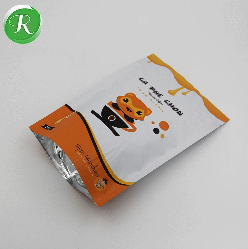 Пакеты для упаковки кофе weasel 200 г/матовая алюминиевая фольга с принтом, кофейный пакет с застежкой-молнией
