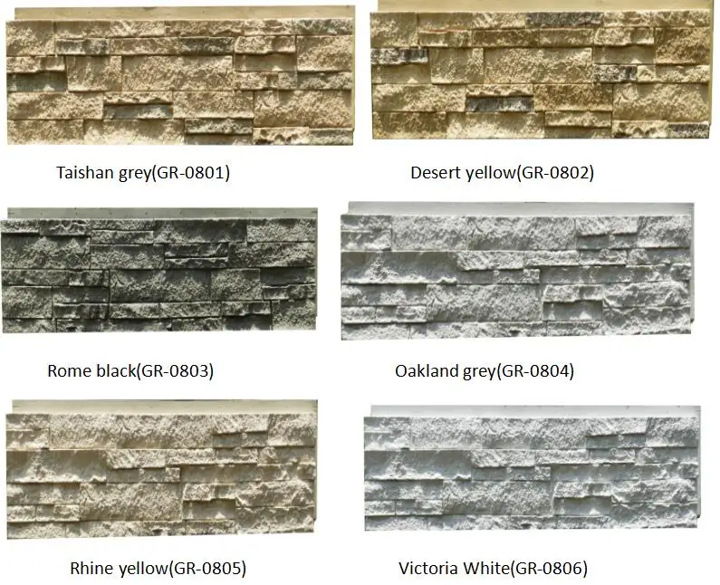 Artificial Stone Type polyurethane pu faux stone exterior stone wall cladding