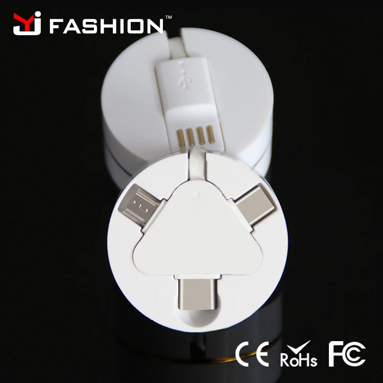 Новое поступление! IOS Type C Android 3in1 Micro Retractable USB Charging Cable для iPhone и Samsung