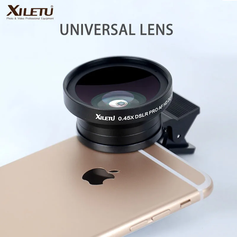 
XILETU Universal Mobile Camera Lens Fish eye & Wide Angle & Macro Clip Lens for iPhone 