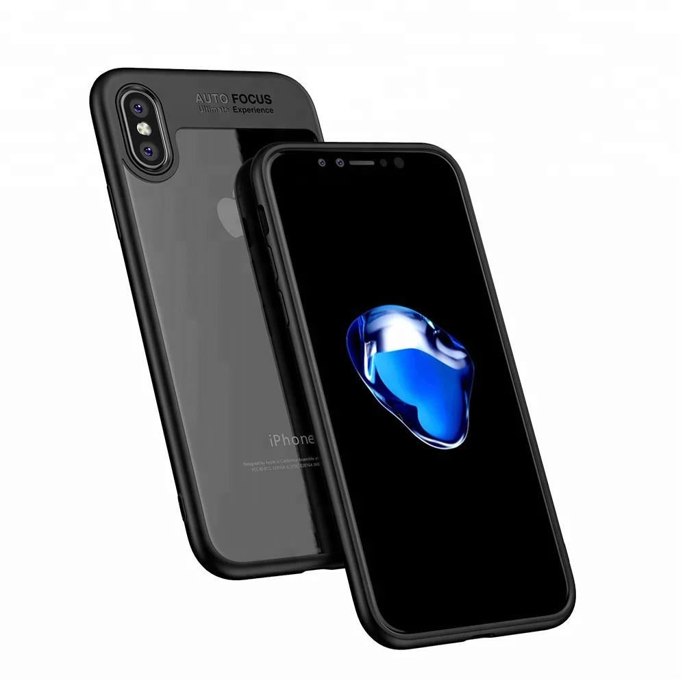 
Anti Scratch mobile back cover clear pc tpu phone case for iphone X 10 Auto focus case 