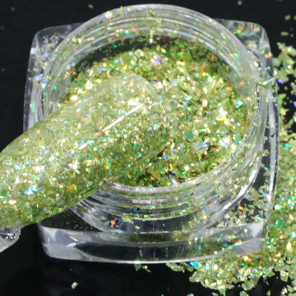 
Dazzling nail art laser flake in12colors nail art irregular fragment nail laser glitter flakes 