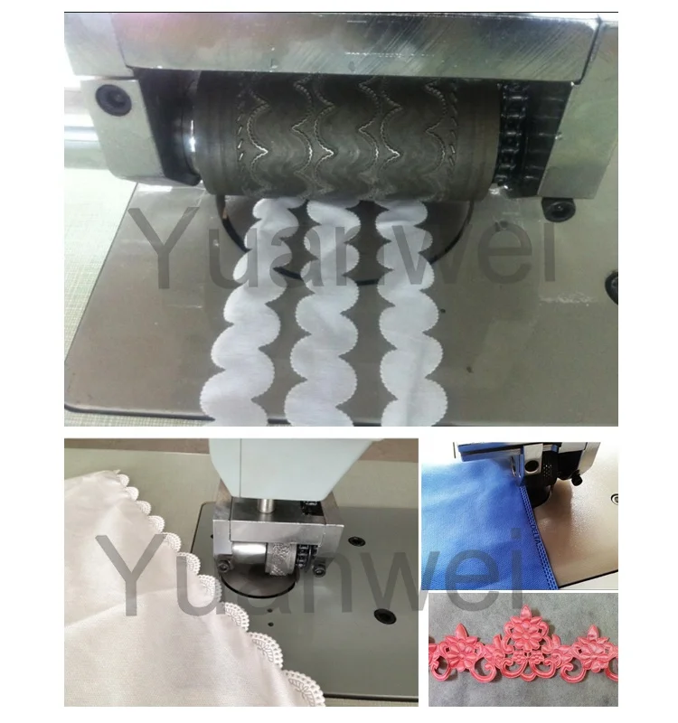 
Ultrasonic lace sewing machine for masks, flowers, gifts, colored ribbons 