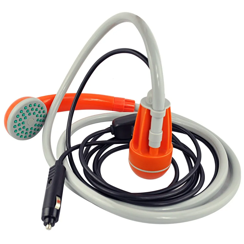 Портативный походный душ 12 В С погружным насосом для кемпинга на открытом воздухе, душа на пляже, мойки автомобилей, рыбалки, лодки