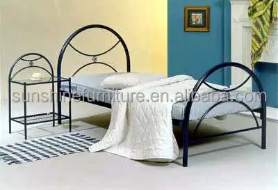 
cheap modern simple single metal bed iron bed white for home school and hotel 