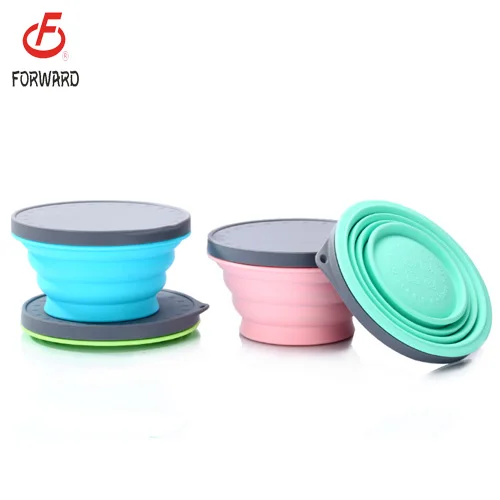 2019 new portable food grade silicone foldable pet travel bowl pet feeding bowl