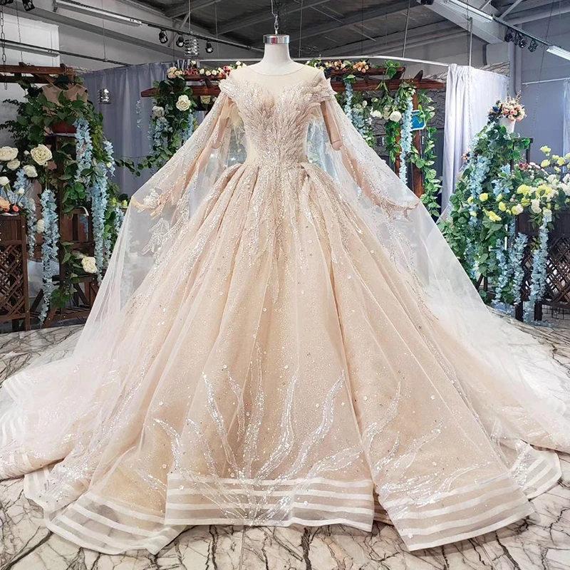 HTL558 jancember real sample lace wedding dress real pictures beaded bride wedding gown with shawl