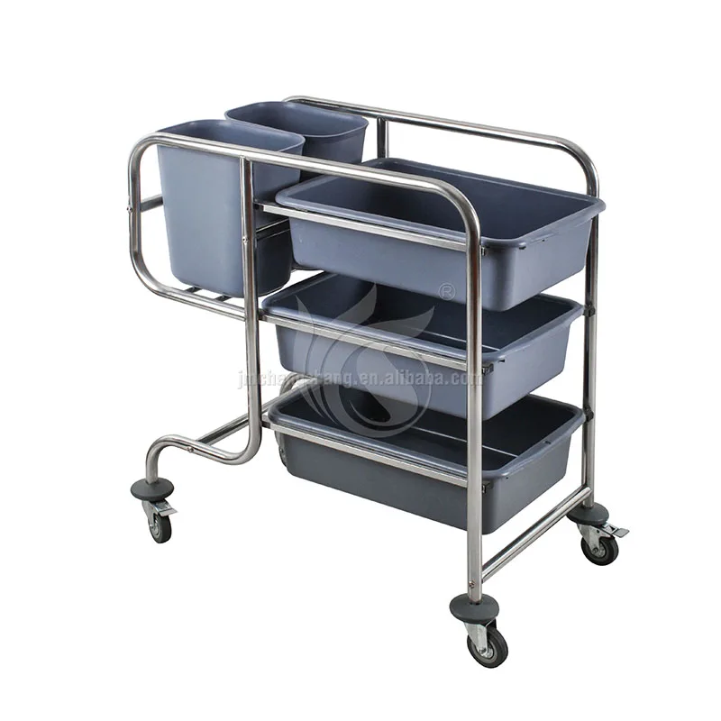 Hotel Kitchen Restaurant Catering Service Strong Multifunctional Cleaning Plastic Trolley