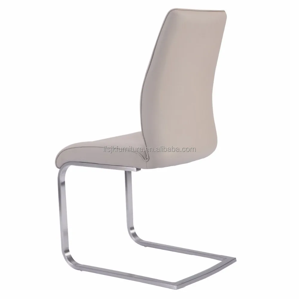 
Dining Chair High Back Gray PU Leather Furniture Modern Seat New 