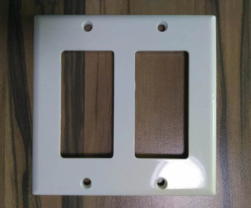 Shanghai Linsky 2 gang screw plastic cover plate outlet receptacle wall plate