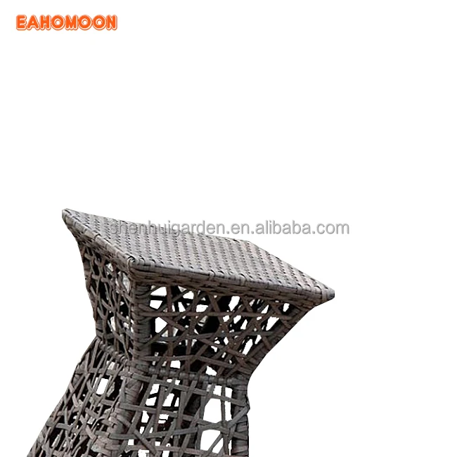 
3PC Unique Tall Bar Table And Chair Patio Rattan High Garden Wicker Restaurant Outdoor Furniture 