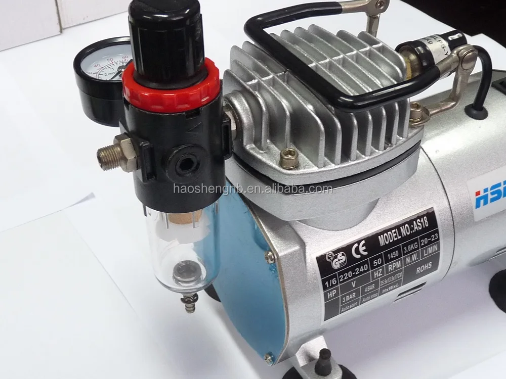 AS18K-2 Fine Detail 0.3 Dual-Action Gravity AIRBRUSH KIT Tank Air Compressor Auto Paint